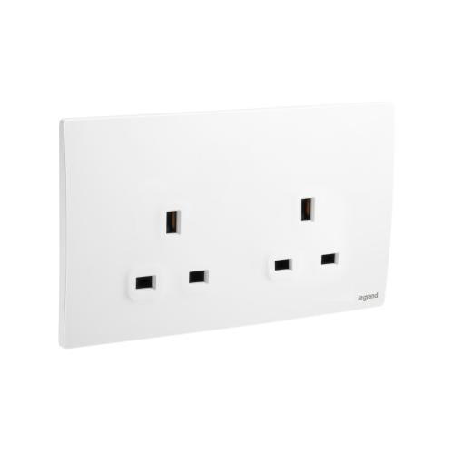 Legrand Double Plug (Malia) - 13 Amp - 250 Volt - White - 281112MW