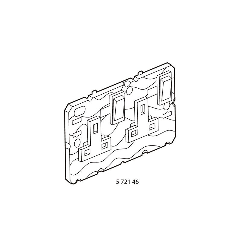LEGRAND - Double Pole Socket Arteor, 13A 250V, 2P+E Switched, 2 Gang, Graphite