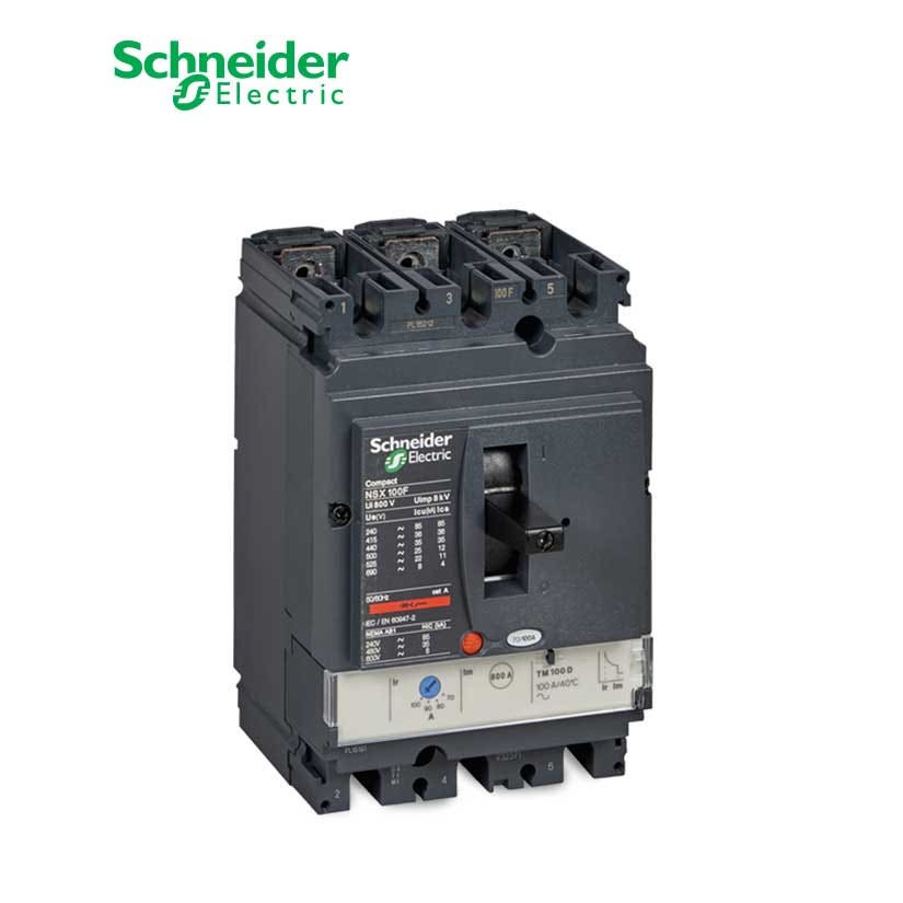 SCHNEIDER - MCCB Breaker, ComPact NSX100F, 3P 2d, TMD Trip Unit 63A, 36kA at 415 VAC