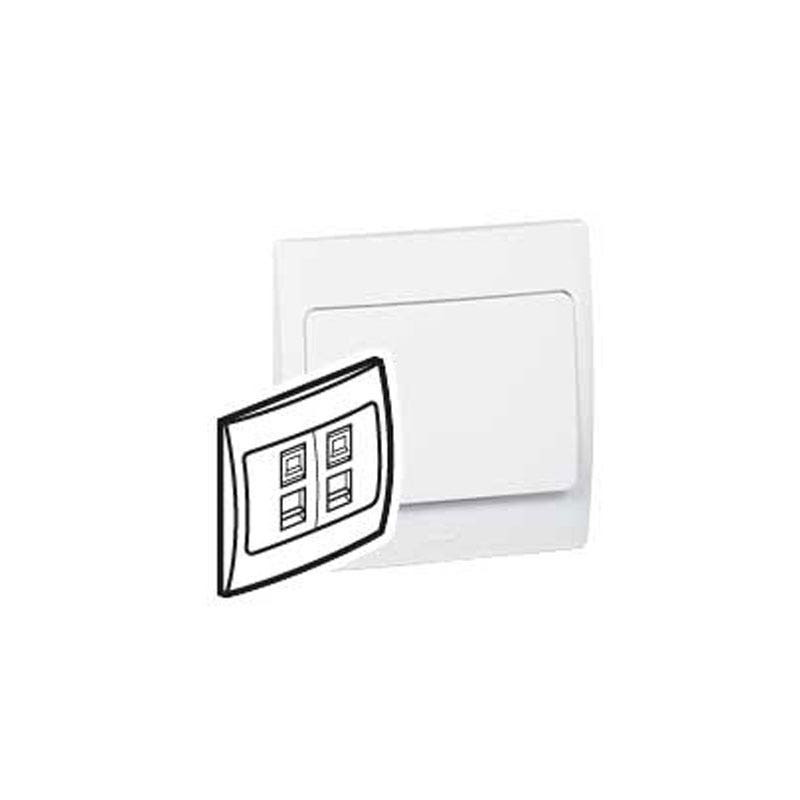 DISCONTINUED LEGRAND - Telephone Socket Mallia, Double RJ 11, 4 Contacts