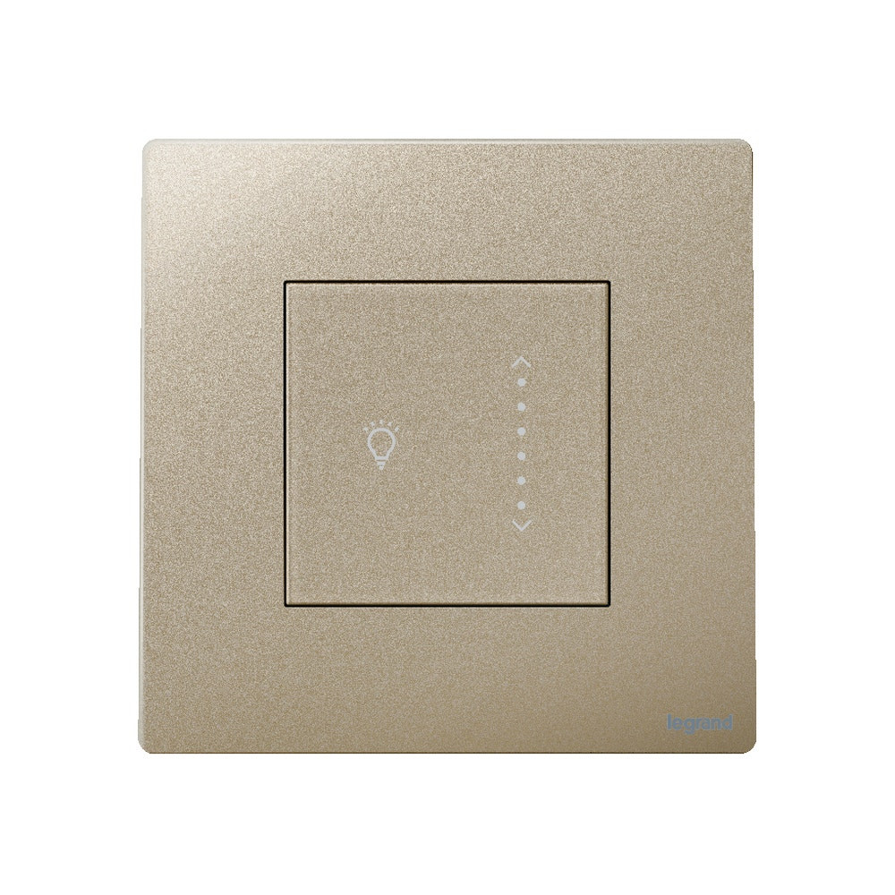 LEGRAND - Sliding Touch Dimmer Mallia, with Neutral, 300 W, 1 Gang, Champagne