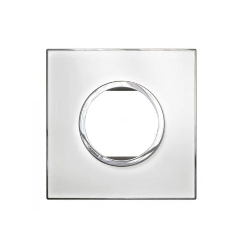 LEGRAND - Cover Plate with Frame Arteor, Indian , 2 Modules, Round, Mirror White