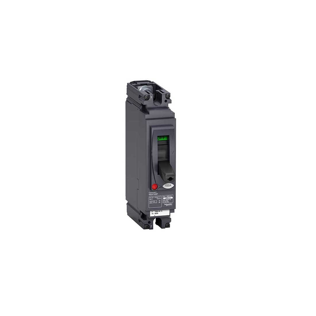 SCHNEIDER - MCCB Breaker, ComPact NSX100F AC/DC, 1P 1d, 18kA at 240 VAC, TMD Trip Unit 20A