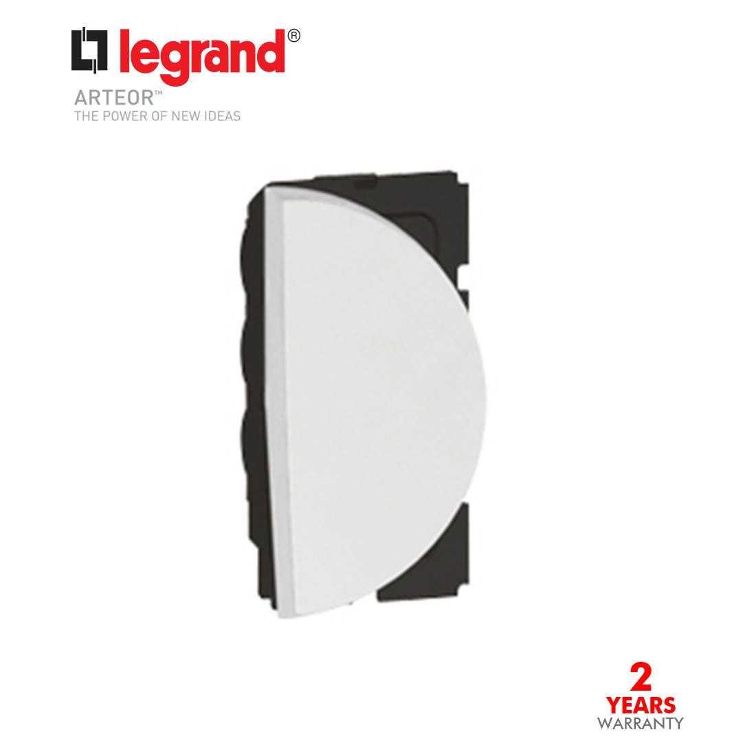 LEGRAND - 2-Way Switch Arteor, 10 AX 250 V~, Round, 1 Right Modules, White