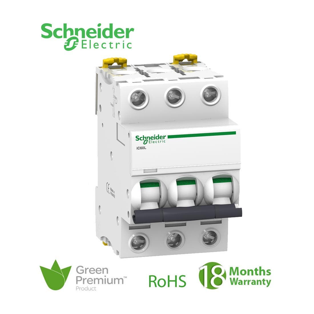 SCHNEIDER - MCB Breaker, Acti9 iC60L, 3P, 6A, C curve