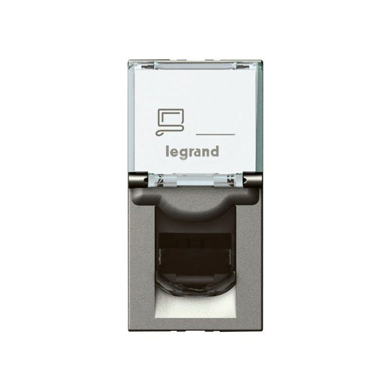 LEGRAND - Socket RJ45 Arteor, Cat. 5e UTP, 1 Module, Magnesium