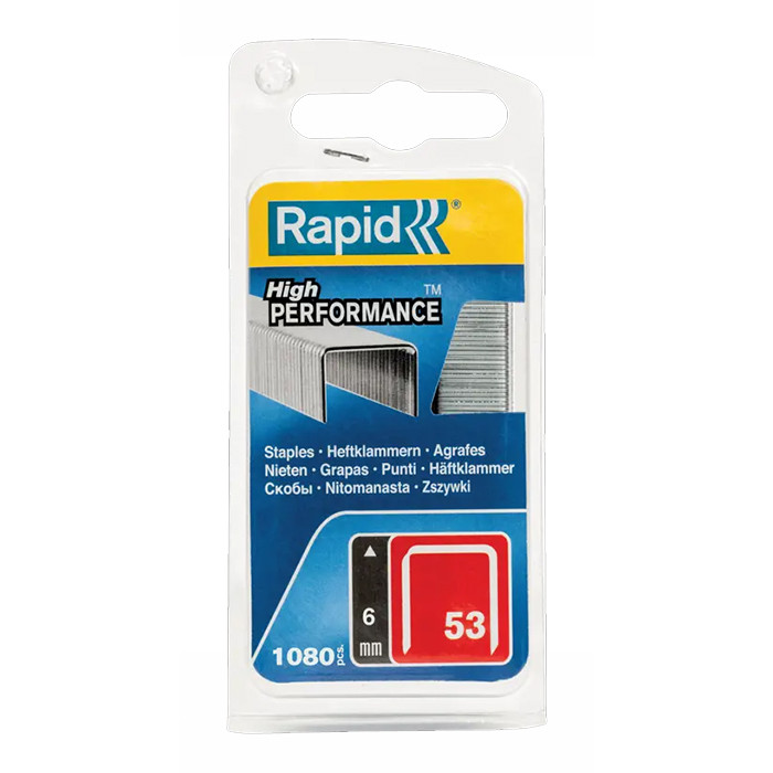 Staple Gun Staples (Finewire), Leg Length 6 mm, No.53, 1080 Pieces, Galvanized