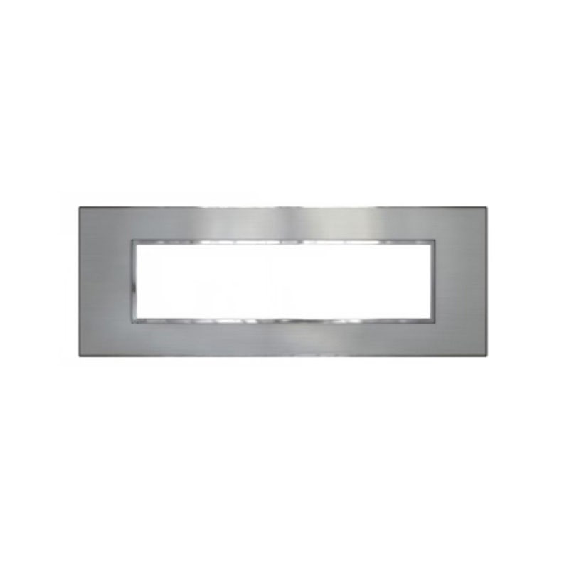 LEGRAND - Cover Plate with Frame Arteor, Indian , 8 Modules, Square, Stainless Steel