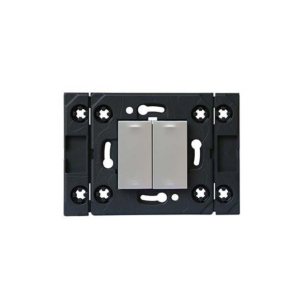 LEGRAND - Wireless Control Switch Arteor, 2 Gang, 2 Ways, ON/OFF, Soft Aluminium