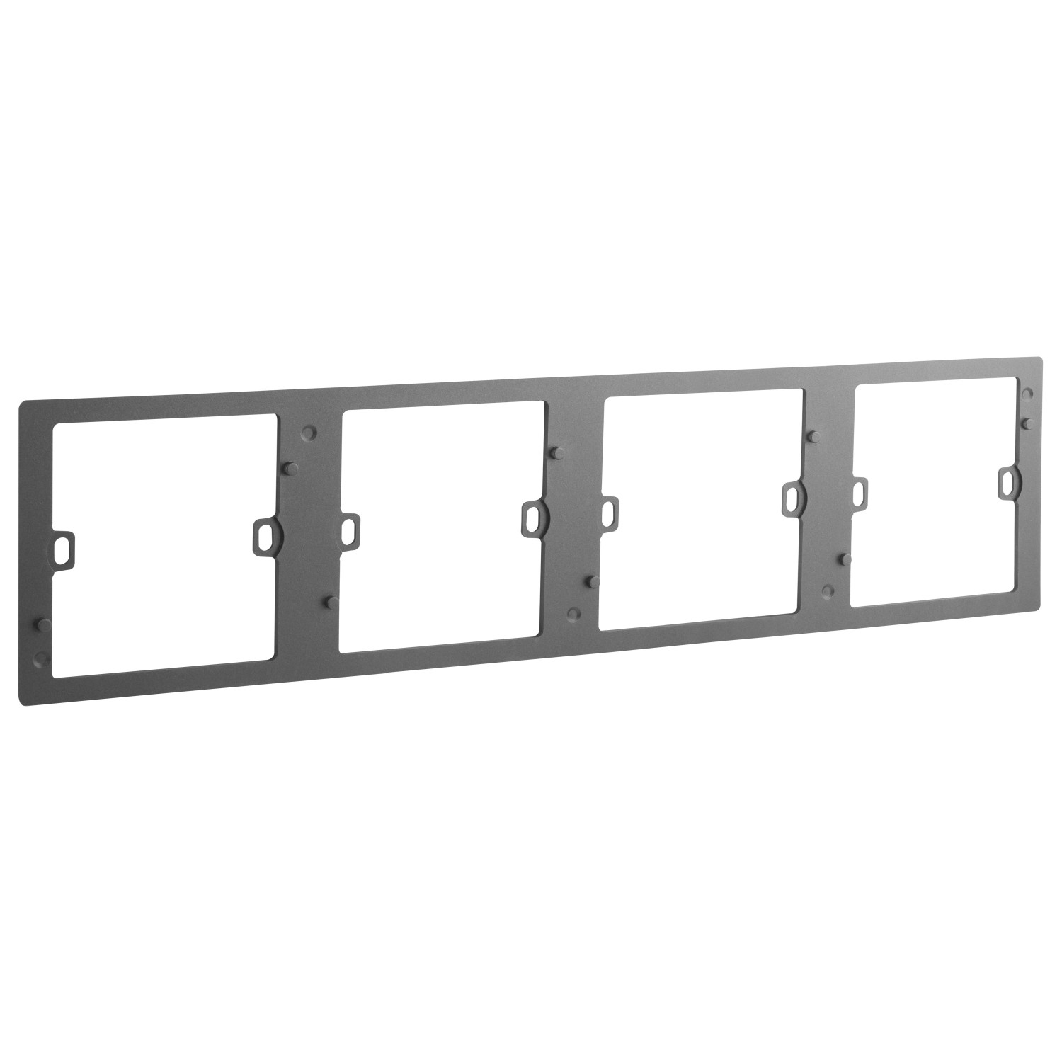 LEGRAND - Support Frame/Front Plate Mallia, 4 Gang, Dark Silver