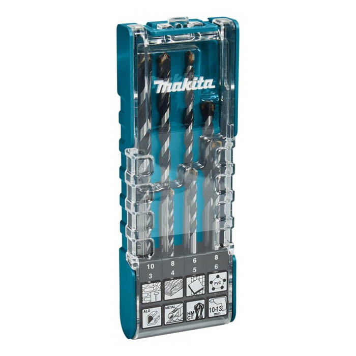 8 Piece Multipurpose Drill Bit Set, For Multi Material, In Plastic case