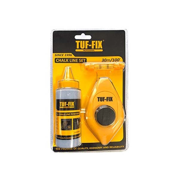 TUF-FIX - Chalk Line Reel and Level, 3 Pieces