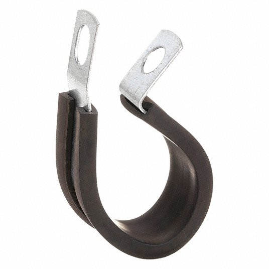 Clamp, Cushioned Cable, Steel, 1/4 in Cable Clamping Dia., PK 50