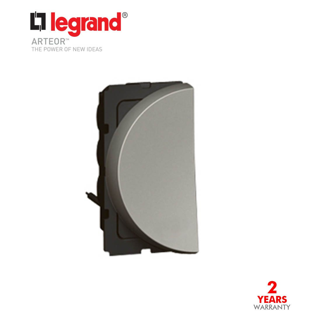 LEGRAND - 2-Way Switch Arteor 20 AX 250 V~, Round, 1 Left Modules, Magnesium
