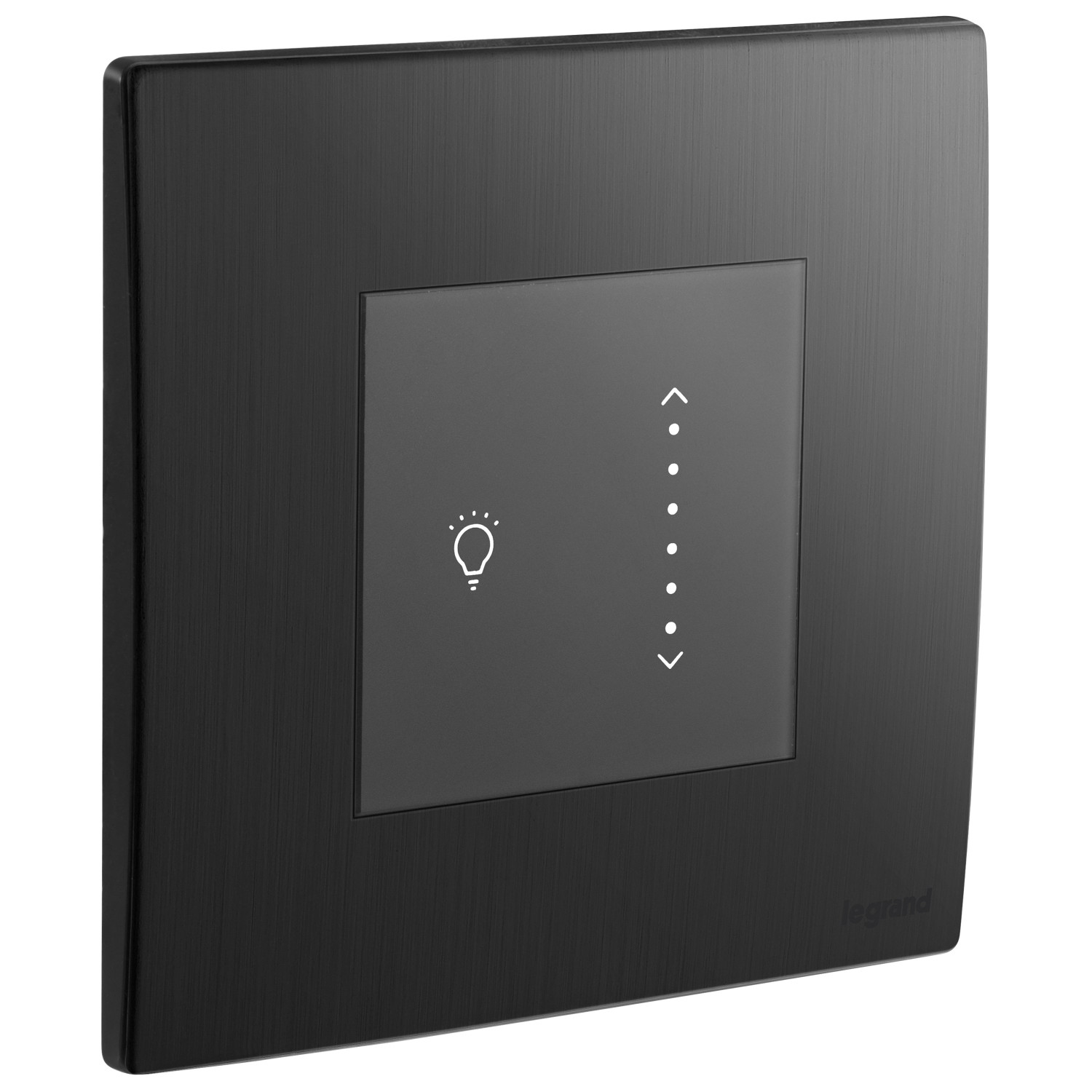LEGRAND - Sliding Touch Dimmer Mallia, with Neutral, 300 W, 1 Gang, Brushed Black