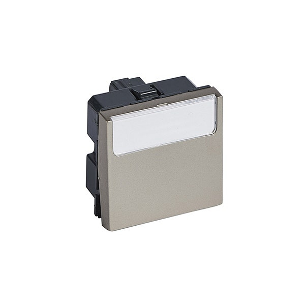 LEGRAND - 2-Way Push-Button Arteor, with Label Holder, 6A, Square, 2 Modules, Champagne