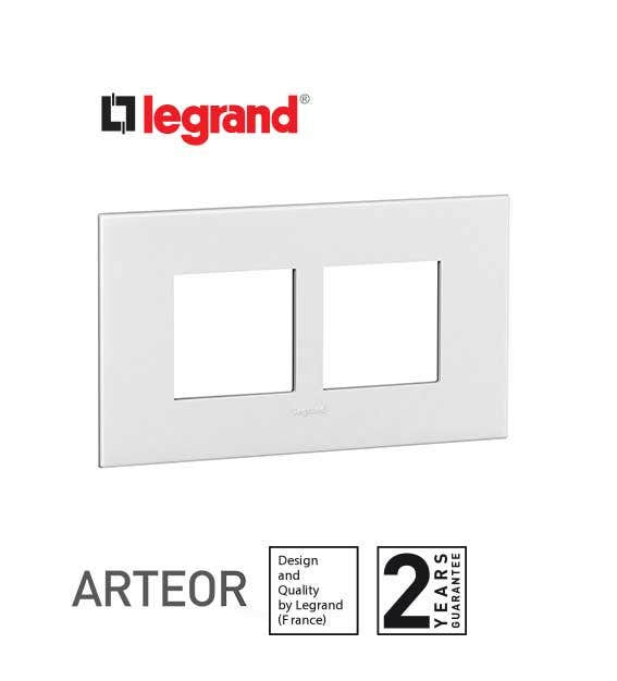 LEGRAND - Plate Arteor, British Std, Square, 4 Modules, White