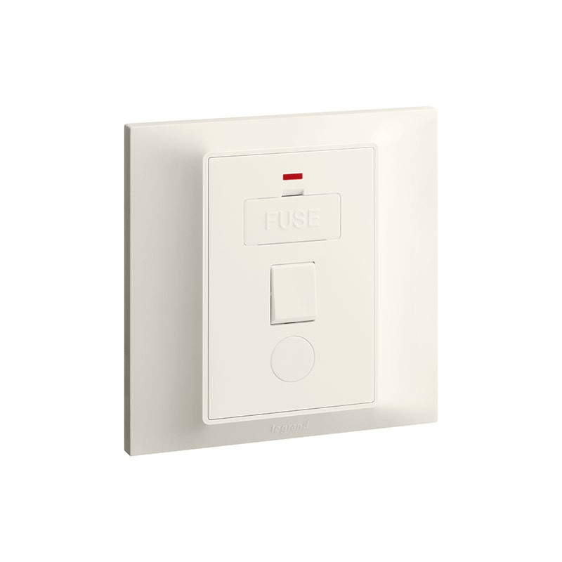 ليجراند - وحدة الاتصال المؤمنة Belanko S، 13A، 250V، مفتاح + Neon + منفذ سلك، Ivory