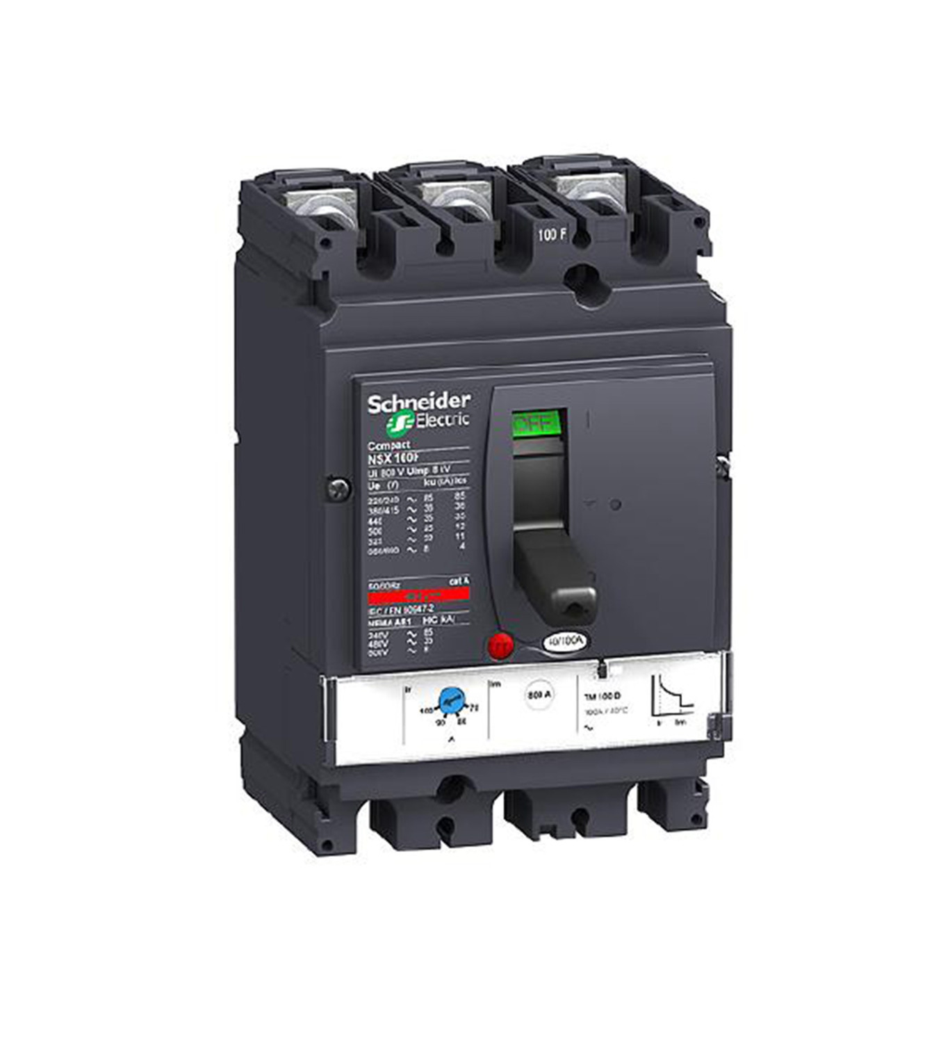 SCHNEIDER - MCCB Breaker, ComPact NSX100F, 3P 3d, TMD Trip Unit 25A, 36kA at 415 VAC