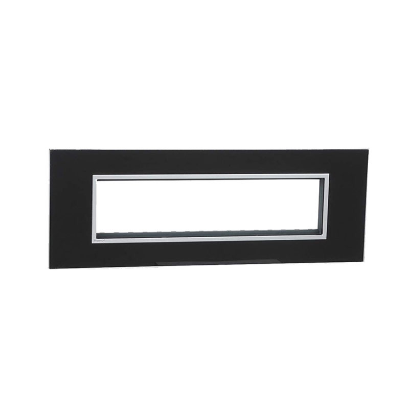 LEGRAND - Cover Plate with Frame Arteor, Indian , 8 Modules, Square, Mirror Black