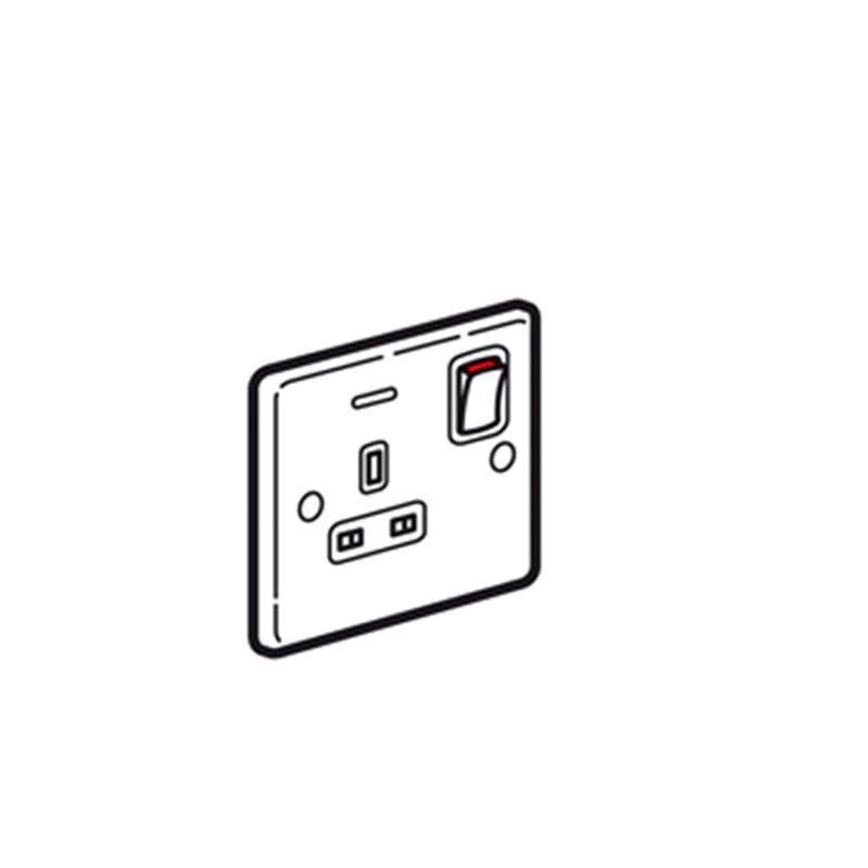LEGRAND - Double Pole British Standard Synergy -1 Gang Switch+Led-13 A -250 V~