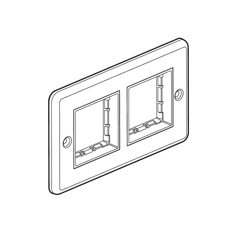 LEGRAND - Front Plate Synergy Authentic, 2 Gang, for 2 Arteor 2 Modules Mechanisms, Polished Stainless Steel