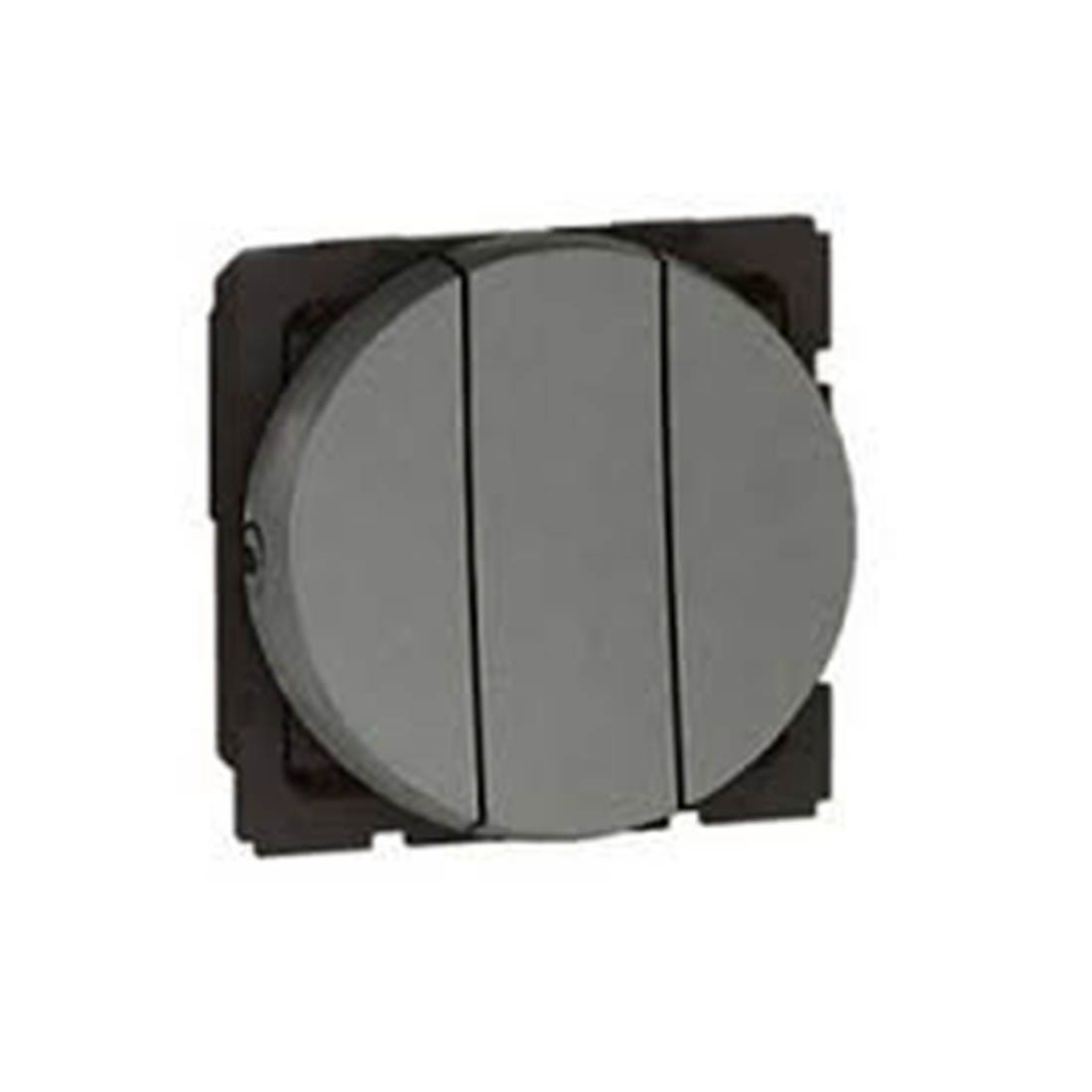 LEGRAND - 2x2-Way + 1-Way Switch 20 AX 250 V~, 3-Gang, Round, 2 Modules, Magnesium