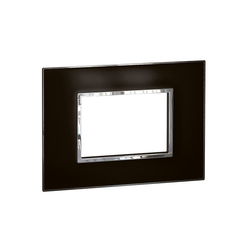 LEGRAND - Plate Arteor, Italian/US, 3 Modules, Square, 2''x4'', Mirror Black