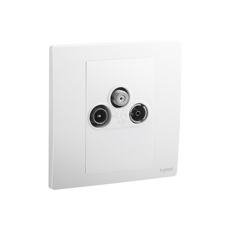 LEGRAND - TV-R-SAT Socket Outlet Mallia Senses, 1 Gang, Matt White