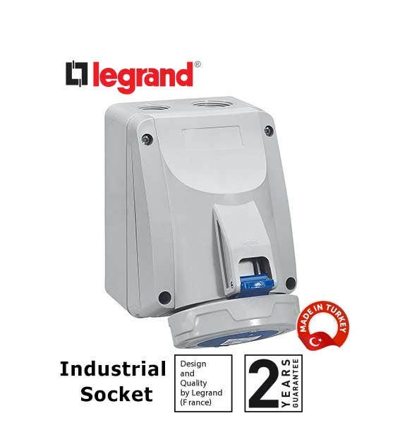 LEGRAND - Surface Mounting Socket P17, IP66/67, 200/250 V~, 32 A, 2P+E