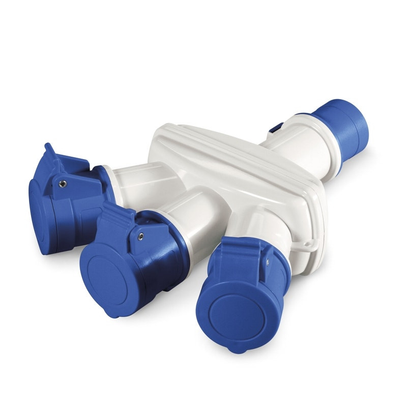 SCAME - Multi-Way Adaptor, 16A, 2P+E, IP44, 230V, 6h, 3NR, Thermoplastic
