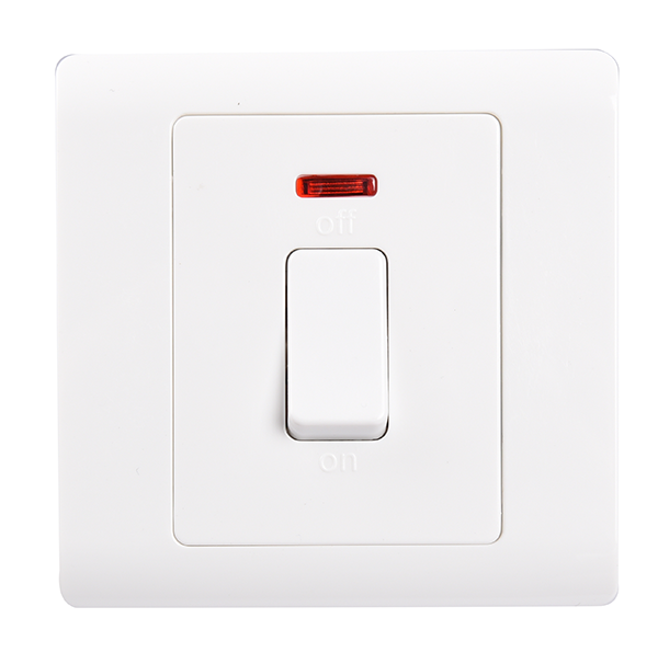 Hyundai B5220L 20 Amp Double Pole Switch with White Bulb