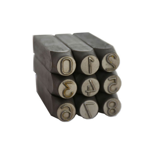 Number Punch Set, Gray Steel, Size 1mm 9 Pieces