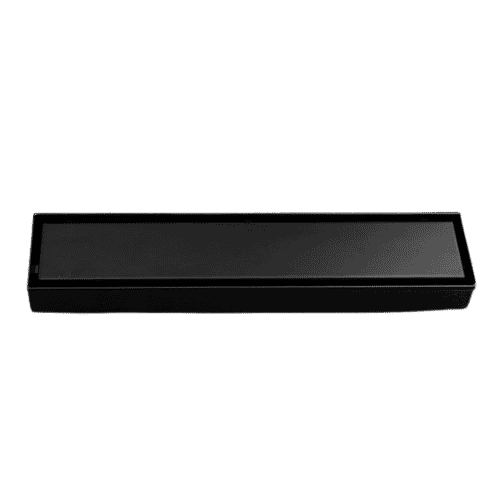 Tile shower drain, 8×30, black steel, IGlOW