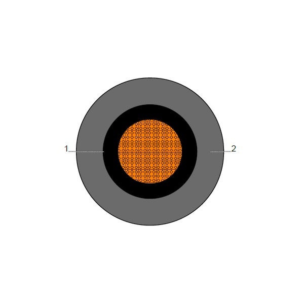 BAHRA CABLES - Power Cable Low Voltage, XLPE Copper, 1x6mm, 600/1000V, Black - RM IEC 60502-1 FR-IEC 60332-1