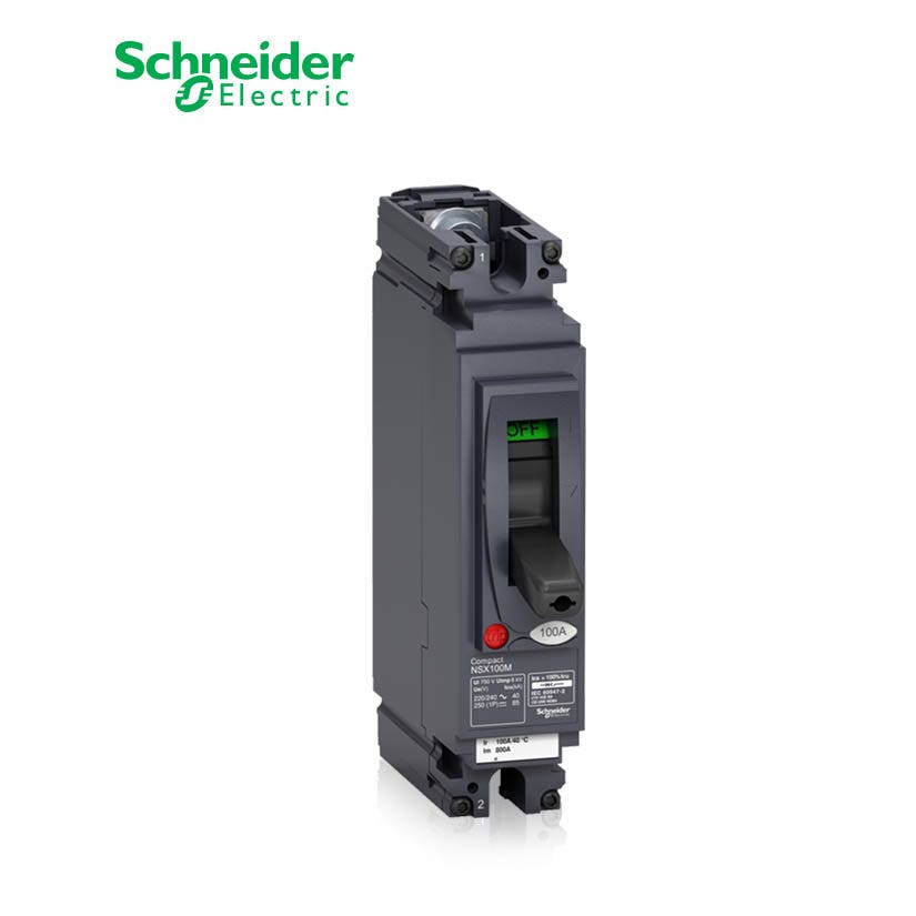 SCHNEIDER - MCCB Breaker, ComPact NSX100M AC/DC, 1P 1d, 40kA at 240 VAC, TMD Trip Unit 25A