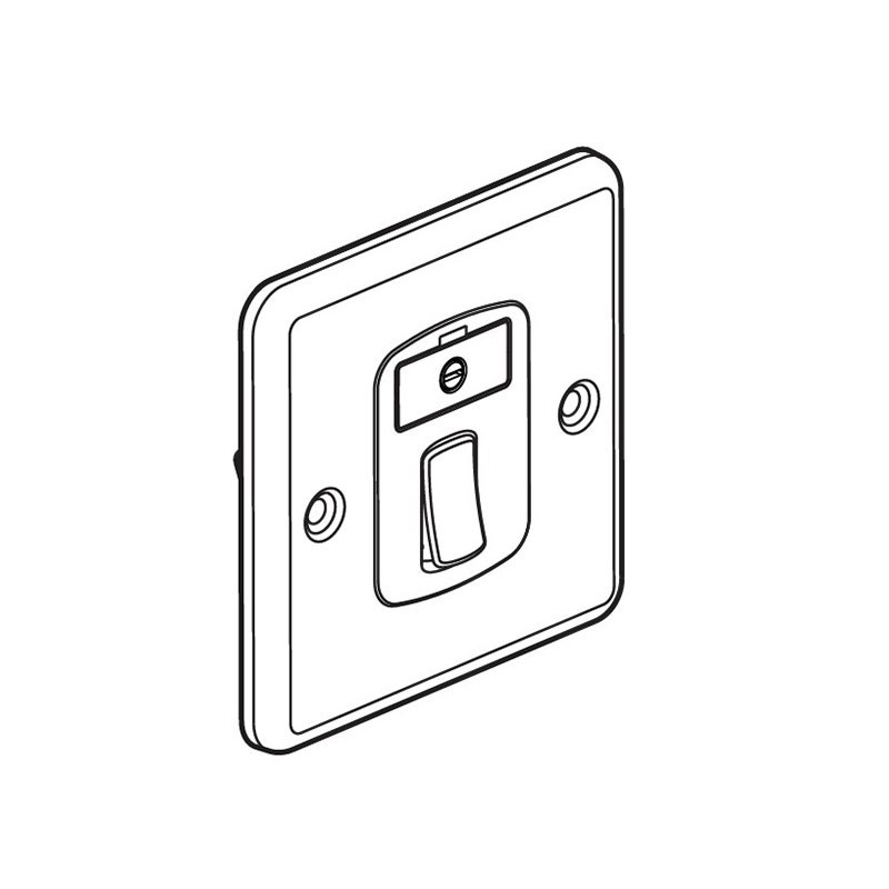 LEGRAND - Double Pole Fused Connection Unit Synergy Authentic, Switched, 13A, 250V, without Cord Outlet, Brushed Stainless Steel