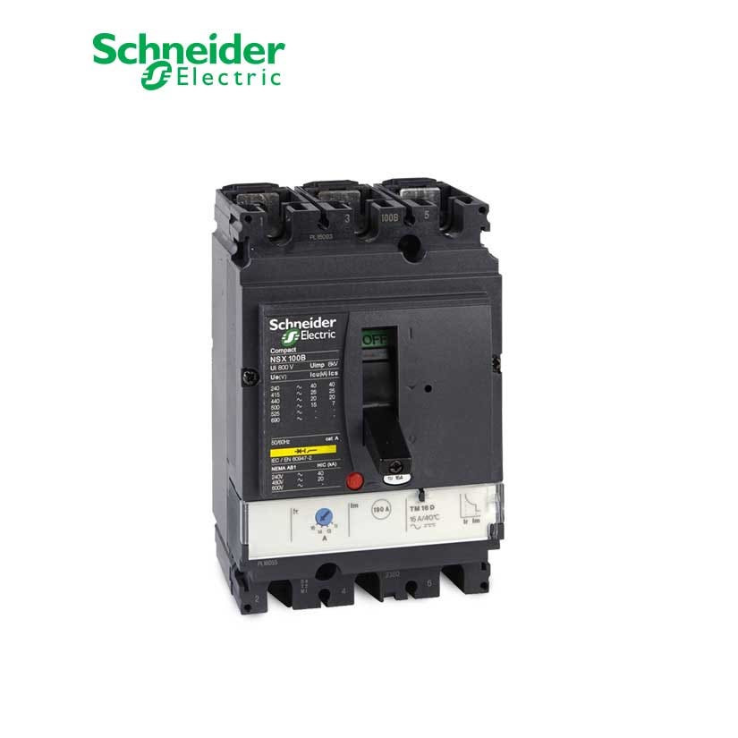 SCHNEIDER - MCCB Breaker, ComPact NSX100H, 3P 3d, 70kA at 415 VAC, TMD Trip Unit 40A