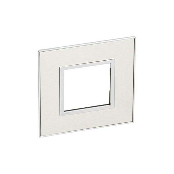 LEGRAND - Plate Arteor, French/German, Square, 2 Modules, Stainless Steel