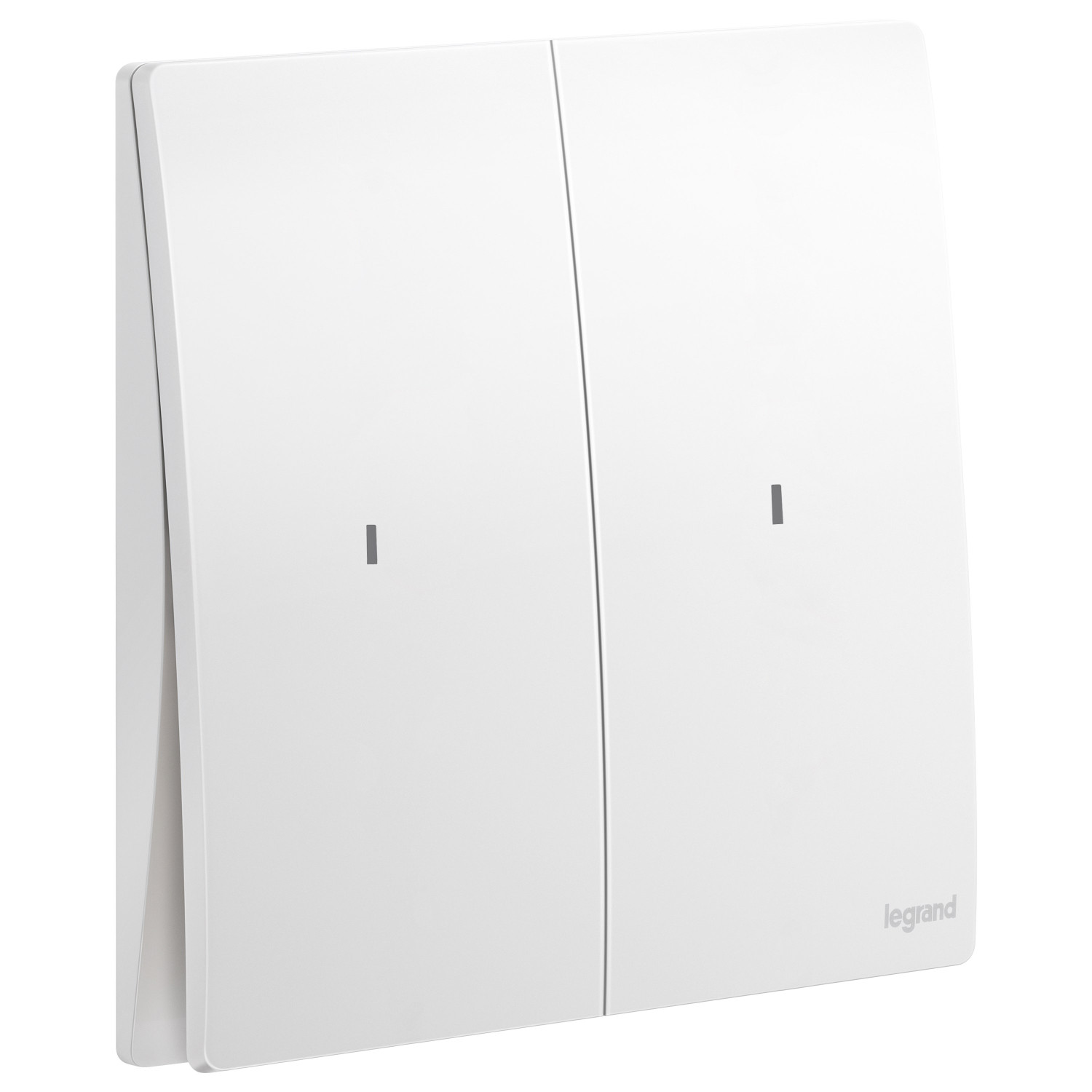 LEGRAND - Illuminated Switch Mallia, 2 Gang, 2 Way, 16 AX, 250 V~, Matt White