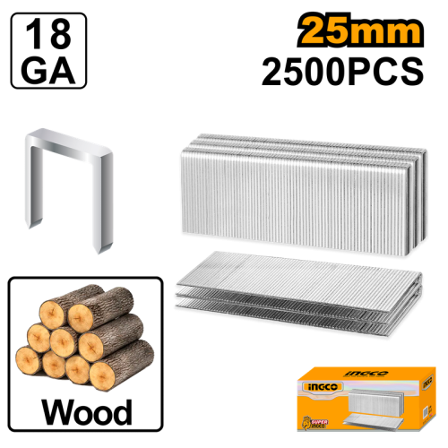 Crown staple25mm/2500pcs for woodدبابيس خشب 25 ملي 2500 قطعة