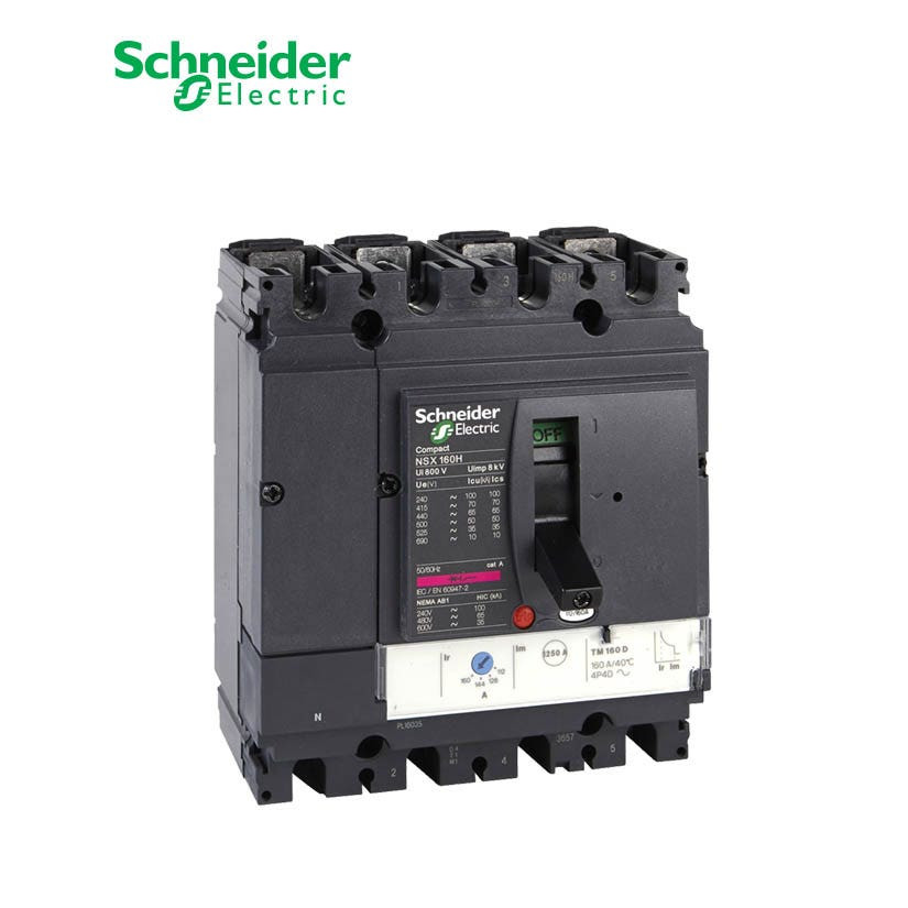 SCHNEIDER - MCCB Breaker, ComPact NSX160H, 4P 4d, 70kA at 415 VAC, TMD Trip Unit 125A