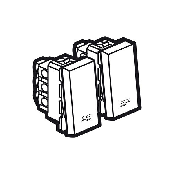 LEGRAND - 2-Way Switch Arteor, for Bed Lights, Square, 2 Modules, Magnesium