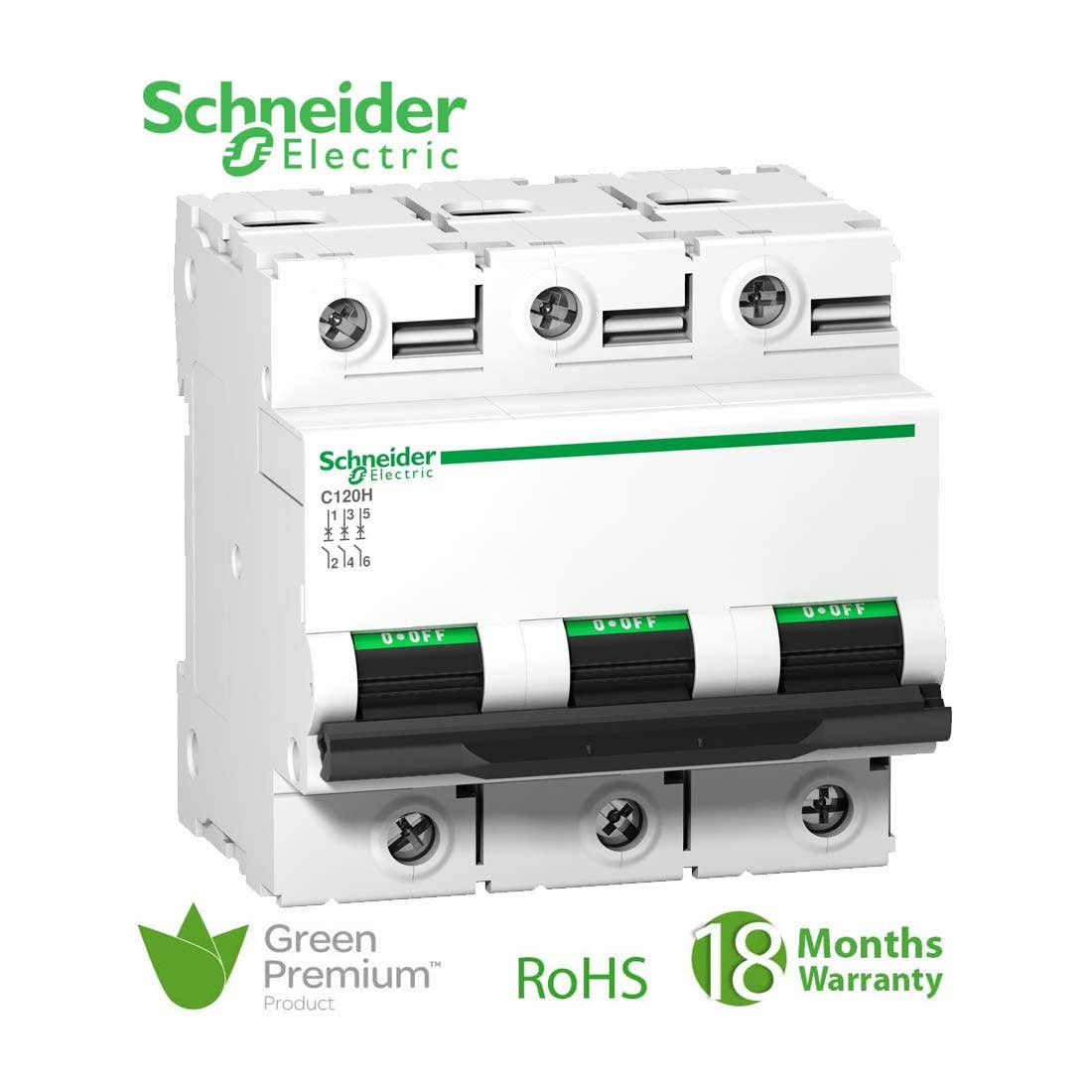SCHNEIDER - MCB Breaker, Acti9 C120H, 3P, 80A, D curve
