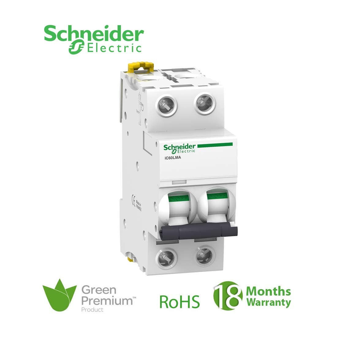 SCHNEIDER - MCB Breaker, Acti9 iC60L, 2P, 4A, MA curve