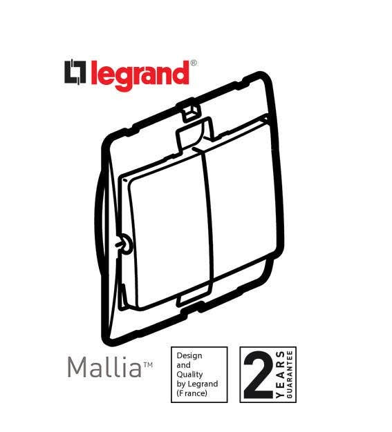 DISCONTINUED LEGRAND - Single Pole Switch Mallia, 2 Gang, 1 Way, 10 AX, 250 V~, Dark Silver