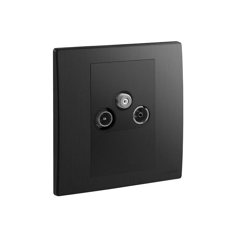 LEGRAND - TV-R-SAT Socket Outlet Mallia Senses, 1 Gang, Brushed Black