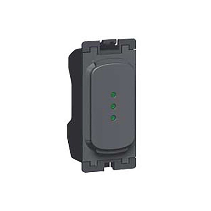 LEGRAND - Indicator Synergy, Grid Module, Green Neon, 1mA, 230-250V, 0.3W, Anthracite