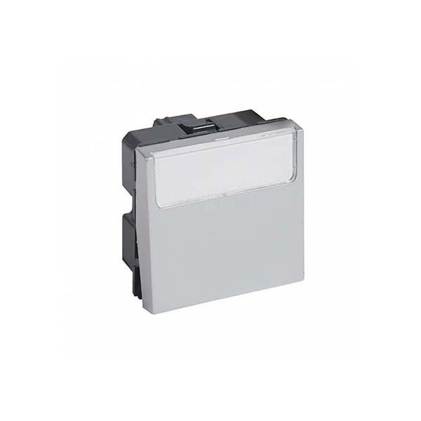 LEGRAND - 2-Way Push-Button Arteor, with Label Holder, 6A, Square, 2 Modules, Aluminium