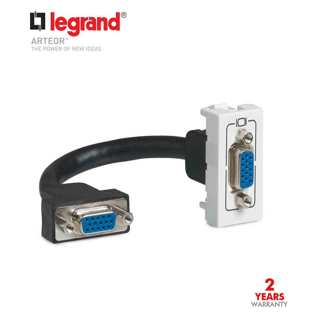 LEGRAND - HD15 Pre-Terminated Socket 1Mod Equip w/ Cord 15Cm
